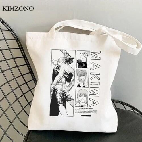 Chainsaw Man shopping bag bolsas de tela cotton tote shopper jute bag shopping bag jute sacola sac toile