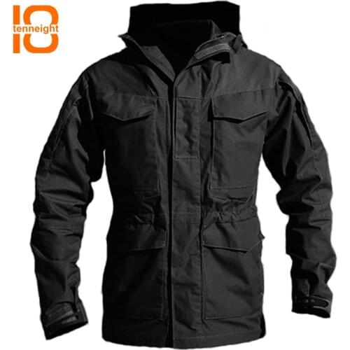 TENNEIGHT M65 Military tactical Windbreaker men Winter Autumn Outdoor Battlefield Jacket Flight Pilot Coat Hoodie Field Jacket