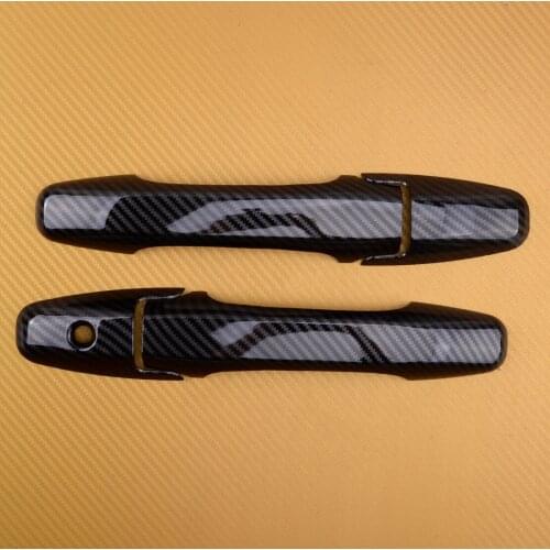 Car Exterior Door Handle Moulding Covers Trims Fit For Honda Civic Coupe 2 Door 2006 2007 2008 2009 2010 2011 Carbon Fiber Style