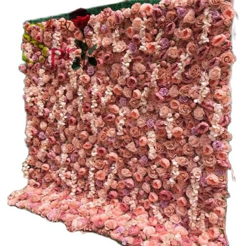 SPR Wholesale Custom White Pink Wedding Supplies Decoration Rose Backdrop Silk Artificial Decorative Flower