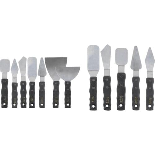 Palette Knife Painting Oil Painting Scraper Black Wood Handle Spatula Palette Knife Painting Painting Tool Set