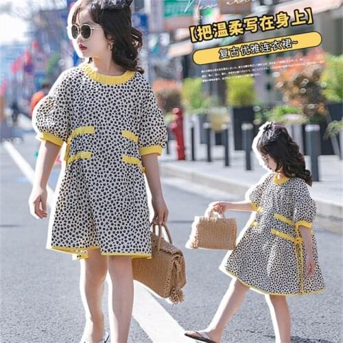 Girl Dress Kids Baby Clothes 2021 Floral Spring Summer Short Sleeve Princess Casual Long Style School Uniform Dresses Children C