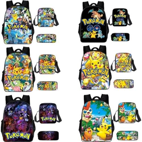 Pokemon Pikachu Backpack Shoulder Bag Pencil Bag 28 Baby Girl Backpack Cute Girl Bag Christmas Child Birthday Gift