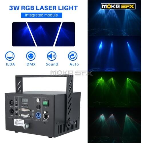 MOKA SFX 3w RGB laser show projector dmx pro dj laser light for club party concert disco professional laser stage lighting