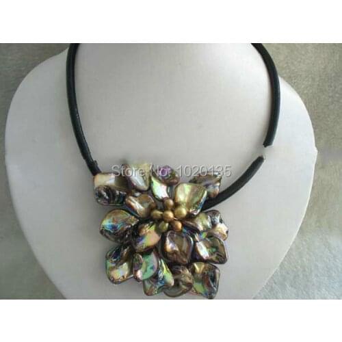 Shell coffee baroque shell flower 18inch wholesale beads FPPJ freshwater pearl rice