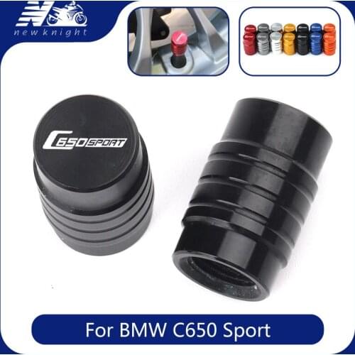 With Logo For BMW C650 Sport All Year 2 Pcs Motorcycle Accessories CNC Aluminum Tire Valve Caps Wheel Stem Air Airtight Covers