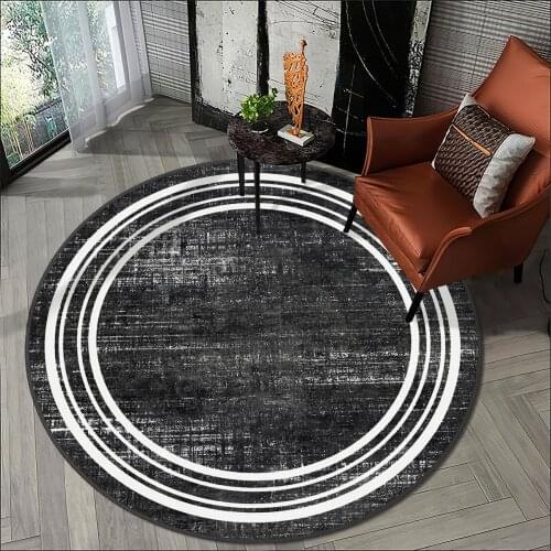 Mordern grey living room carpet kitchen round carpet room carpet white round lines anti allergic high quality Free Shipping