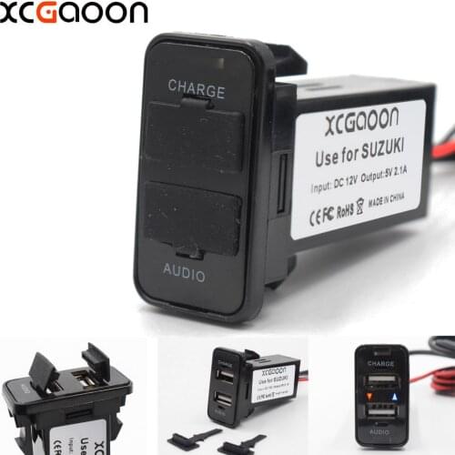 XCGaoon Special Dedicated 5V 2.1A Car USB Interface Socket Charger Adapter and USB Audio input Socket for SUZUKI