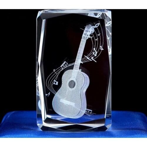 Graduation souvenir Guitar Saxophone Bagpiper K9 Crystal Sculpture 3D Laser Musical Instrument Home decoration accessories