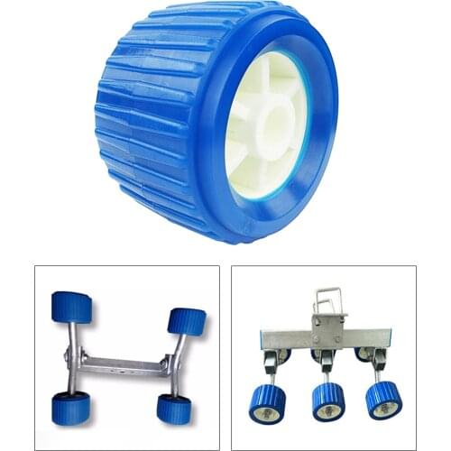 Heavy Duty Boat Trailer Ribbed Wobble Roller Inflatable Ribbed Wobble Replacement Kit Loader Trailer Hardware Accessories Blue