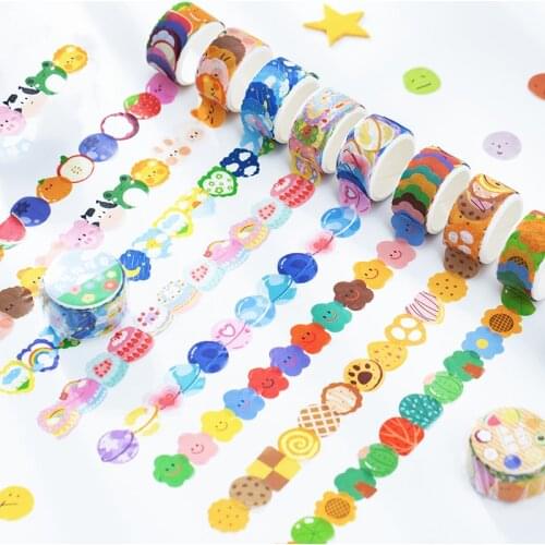Yisuremia New 100pcs Kawaii Tearable Washi Masking Tape DIY Crafts Scrapbook Diary Decorate Sealing Sticker Label Stationery
