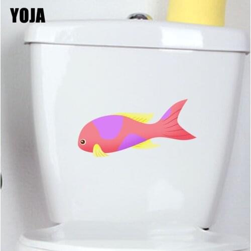 YOJA 23.1*9.3CM Colourful Marine Fish Toilet Sticker BedRoom Home Decoration Wall Decal T3-1044