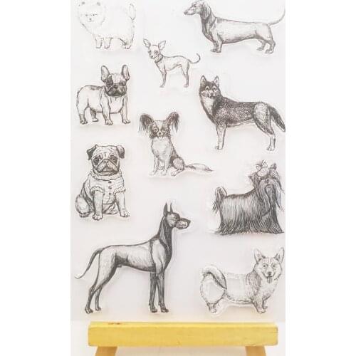 ZFPARTY Cute Pet Dogs Transparent Clear Silicone Stamp/Seal for DIY scrapbooking/photo album Decorative Card Making