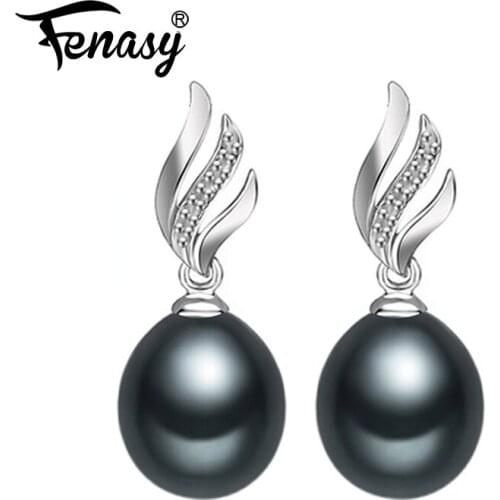 FENASY 925 Sterling Silver Drop Earrings Natural Freshwater Pearl Earrings For Women Long Earrings Fashion Pearl Jewelry