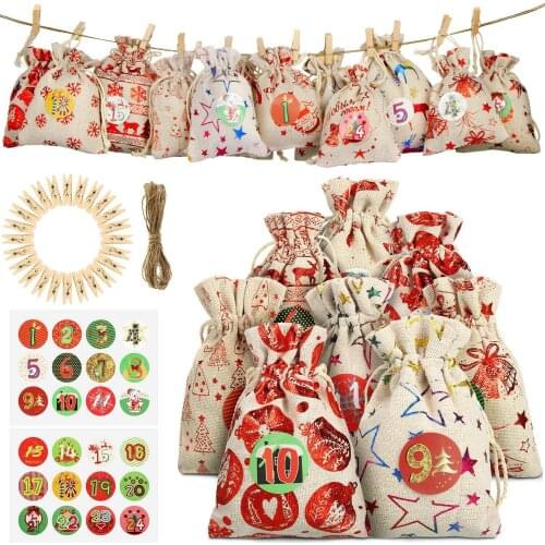 1 Set New Linen Beam Storage Bags Drawstring Sack Travel Bag Rope Pouches Candy Bag Christmas Decoration Gift Storage