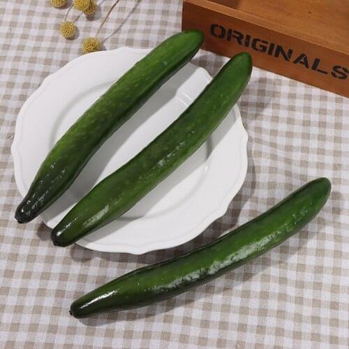 1Pcs Lifelike Artificial Cucumber Simulation Fake Vegetable Photo Props Home Kitchen Decoration Kids Teaching Toy