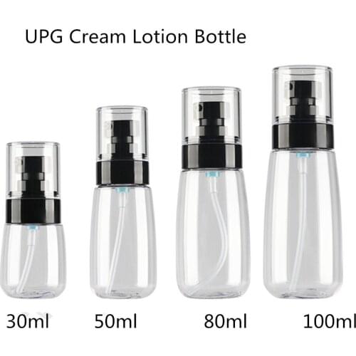 12 x Empty Travel Transparent Black UPG Lotion Pump Bottle Pressed Type Convenient Skin Care Product Essence Small Containers