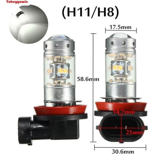 2 unidades 1200 lumens H11 H8 e HB4 28 Led Cree Chips xbd Farol Neblina Milha Drl For Volkswagen Gol G6 ou outro carro CanBus