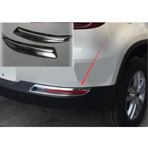 2 pieces ABS Chrome Rear Fog light Frame tail lamp Cover For Volkswagen Tiguan 2010 2011 2012 2013 2014 2015