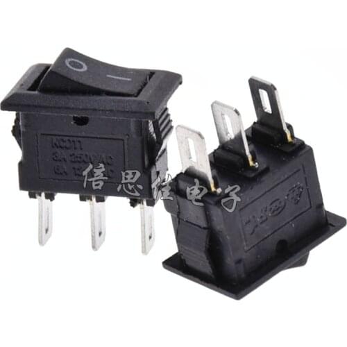 20pcs/Rocker switch 10*15/10X15/MM KCD11 250V/3A 3 Pin 2 files /3P2T Ship type switch