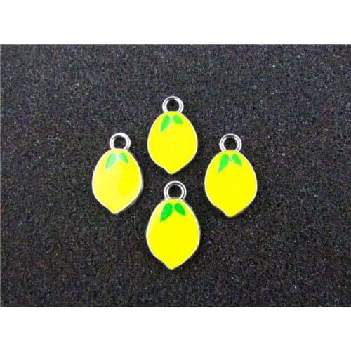 AE291 Mix Color 20Pcs Alloy Metal Enamel Mango Charms Pendants 24x15mm