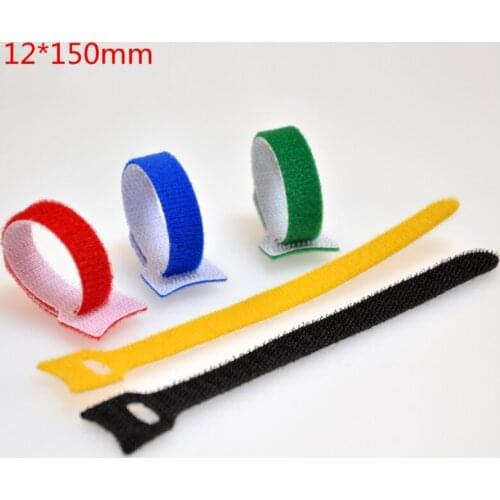 50pcs/lot 12MM x 150MM Back to Back Cable Ties Nylon Strap Power Wire Management Magic Tape Sticks for Computer Wire