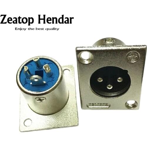 50Pcs High Quality 3 Pin XLR Male Jack Socket Panel Mount Connector XLR Converter Adapter Metal