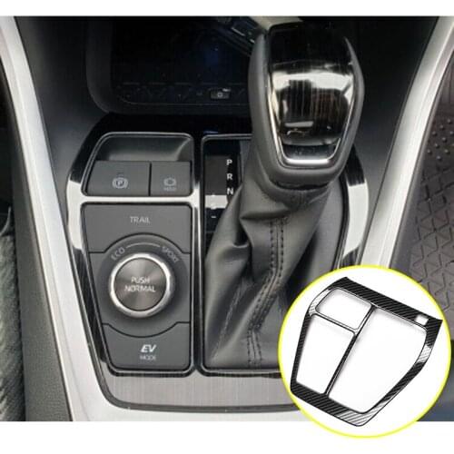 ABS Carbon Fiber Gear Shift Panel Cover Car Decoration Trim Car Styling LHD For Toyota RAV4 RAV 4 2019 2020 Accessories
