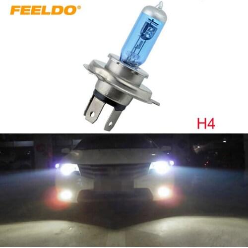 FEELDO 2Pcs Car H4 55W/100W 12V White Car Headlights Lamp Car Light Source Parking #FD-2030