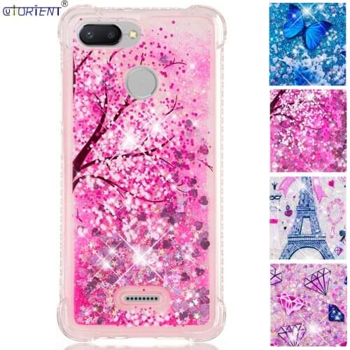 For Xiaomi Redmi 6 6A Glitter Liquid Shockproof Case Xaomi Xiomi Red Mi 6 A Soft Silicone Bumper Cover Redmi6 Cute Bling Cases