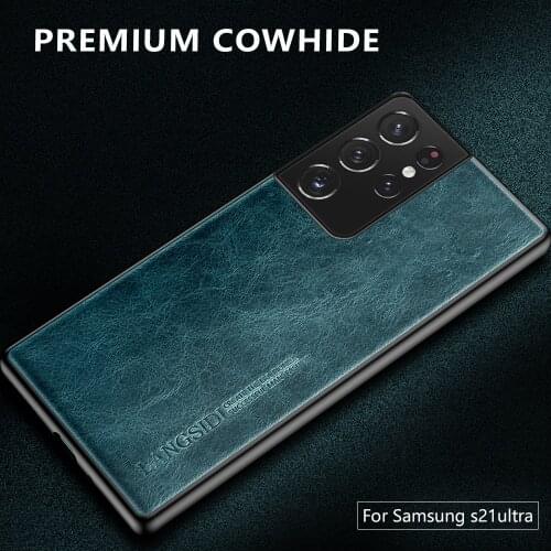 LANGSIDI Brand case For samsung Galaxy s20 ultra note 10 plus s10 s9 a50 a51 a71 s21 Genuine leather fundas For Galaxy s21 plus