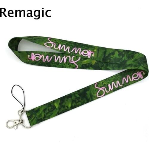 20pcs Green leaves Summer Forest Plants Neck Strap Lanyards ID badge card holder keychain Mobile Phone Strap Gifts