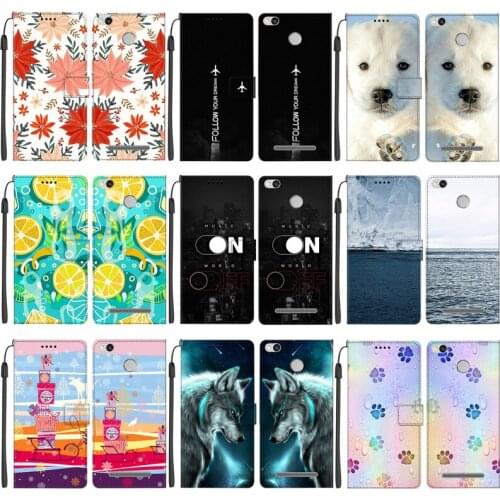 For Xiaomi Redmi 3S Case Flip Leather Cover Phone Case With Magnetic Wallet Stand