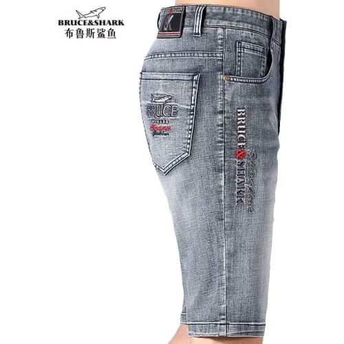 Bruce&Shark New Summer Short Men Jeans Stretch Cotton Straight Loose Style Casual Fashion mens pants Super Quality big size 42