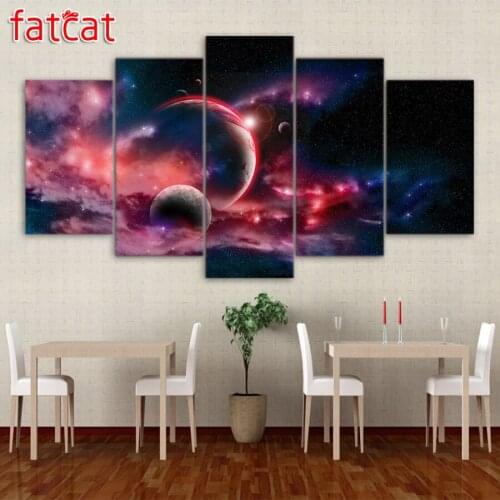 FATCAT 5 piece Paintings Fantasy universe Planet Diy Diamond Painting Full Square Round Drill Diamond Embroidery Sale AE945