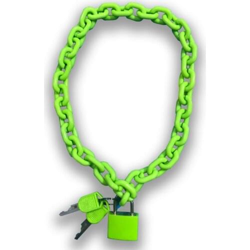 FishSheep Rock Punk Acrylic Chain Lock Pendant Necklace For Women Men Chic Neon Chunky Long Chain Necklace 2020 Fashion Jewelry