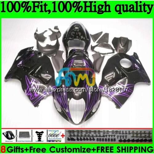 Injection For SUZUKI Hayabusa GSXR 1300 GSXR1300 08 13 14 15 16 57BS.119 Black purple GSX-R1300 2008 2013 2014 2015 2016 Fairing