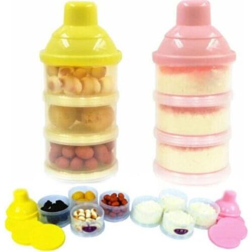 Baby Food Storage Portable Baby Infant Feeding Milk Powder &Food Bottle Container 4 Cells Grid Box food container storage