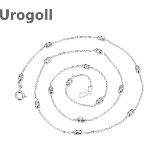 Fashion Women Sterling Silver Chain Jewelry Genuine Pure 925 Silver Chains Necklaces For Girl Gift O Shaped Necklace Link Chain