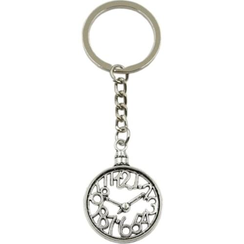New Hot Men Key Ring Metal Key Chain Keychain Gift Jewelry Silver Color Pocket Watch Pendant Great Promotion