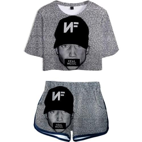 Rapper Nathan John Feuerstein NEW Album The Search NF 3D Two Pieces sets Women Fashion girl Casual T-shirt+shorts Clothes