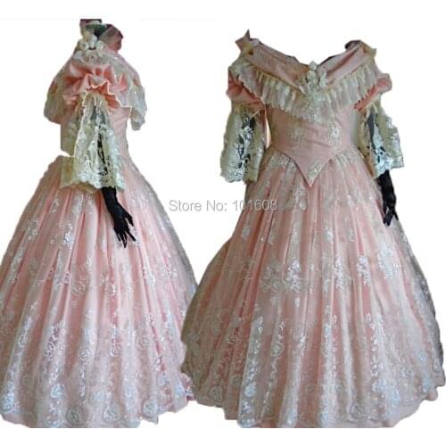 Tailored!Royal Lace 18th Civil war Theater Victorian dresses Marie Antoinette Dress Colonial Georgian Scarlette dress HL-252