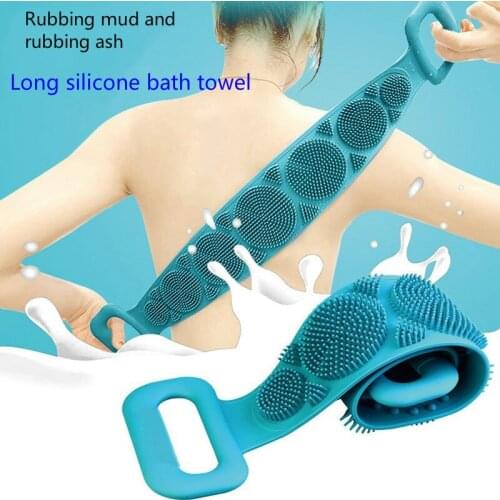 Silicone bath towel rubbing back exfoliating dead skin body massage brush bath brush rubbing towel shower cleaner body scrubber