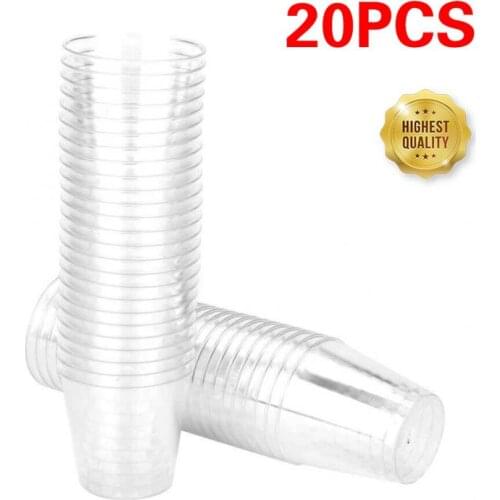 20pcs 30ml Eco-friendly Plastic Shot Glass Disposable Shooter Cups Tumblers For Weddings Birthday Party Tableware Kitchen Tool