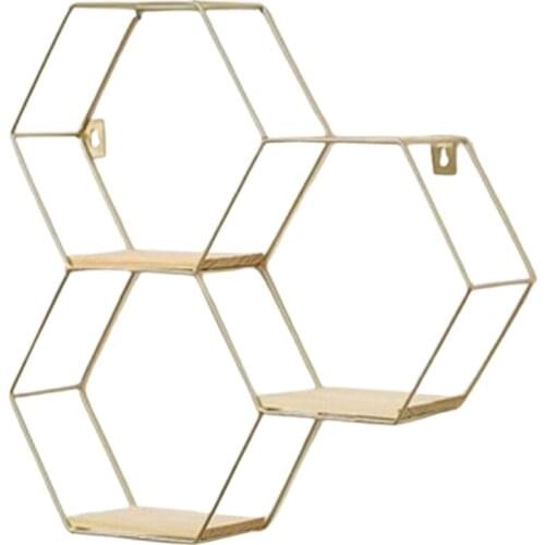 Wall Decoration Storage Rack, Living Room Room Wall Storage Rack, Hexagonal Combination Rack