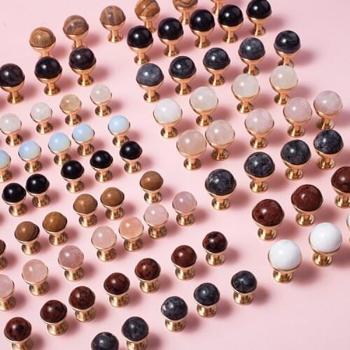 Light luxury Brass Crystal Ball pure copper Nordic simple wardrobe door cabinet door drawer handle single hole