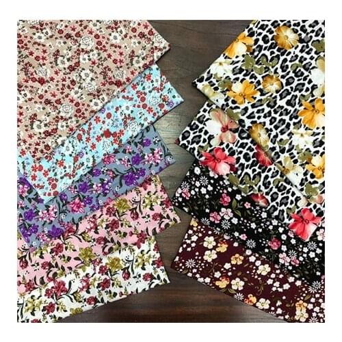 Rayon fabric dark floral printed fabric dress fabricLFCK080009