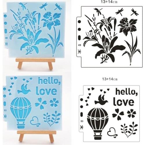 2pc Balloon Dove Stencil DIY Wall Layering Painting Template Decor Scrapbooking Embossing Album Supplies Reusable