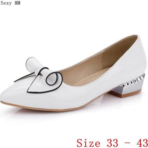 Low Heel Shoes Women Pumps Shoes Low Heels Kitten Heels Small Plus Size 33 - 40 41 42 43