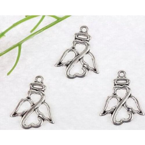 Vintage Silver Hollow Angel Charms Pendant For Jewelry Making Bracelet Necklace Crafts Handmade Accessories DIY Gifts Hot A979